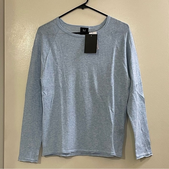 MAGASCHONI Cotton Long Sleeve Sweater in Sky Blue‎ - Picture 1 of 5
